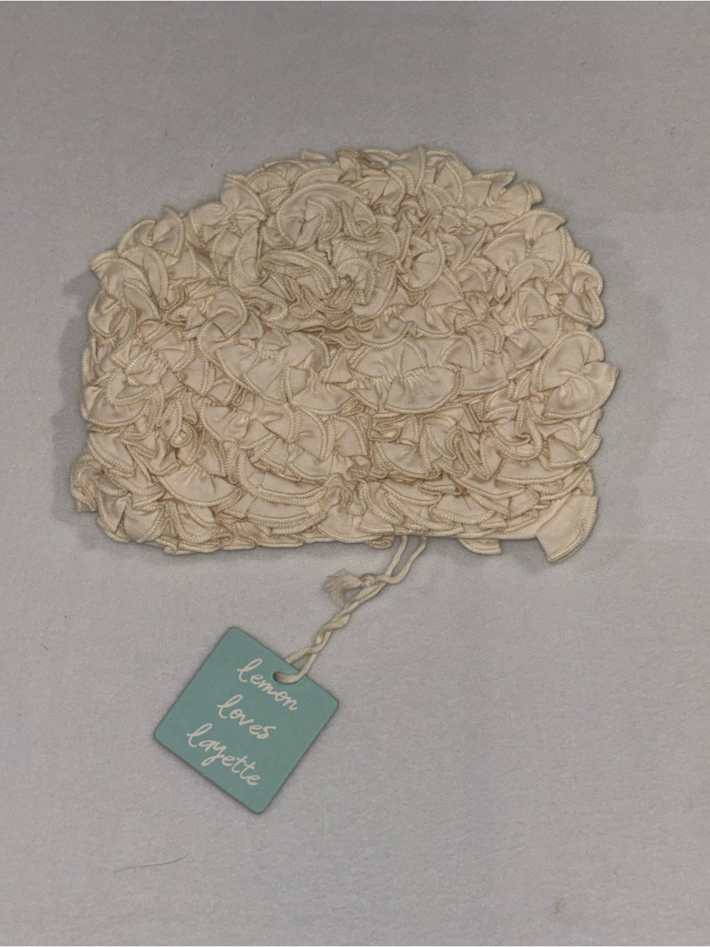 Lemon Loves Layette Baby Bonnet - Cream 6-12 months NWT